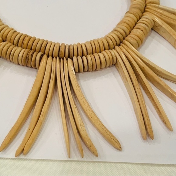 💐5/25 Natural wood double strand spike unique statement - Picture 2 of 7
